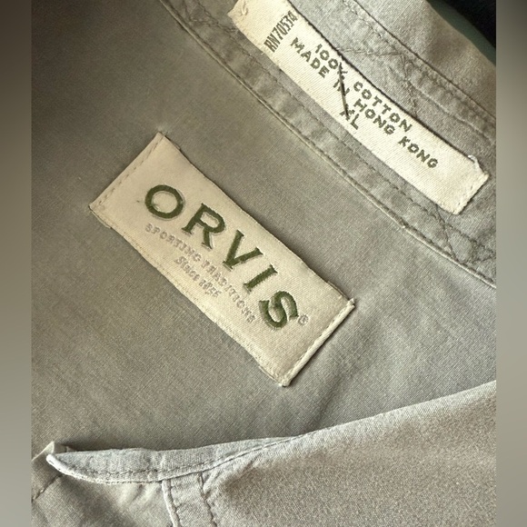 Orvis Short Sleeve Button Up Shirt Two Front Pockets 100% Cotton Mens size XL - Picture 5 of 7